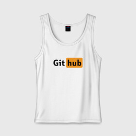 Женская майка хлопок с принтом Git Hub в Тюмени, 95% хлопок, 5% эластан |  | git hub | github | it | кодинг