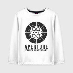 Детский лонгслив хлопок с принтом APERTURE lab. в Тюмени, 100% хлопок | круглый вырез горловины, полуприлегающий силуэт, длина до линии бедер | aperture | aperture science innovators | game | portal | portal 2