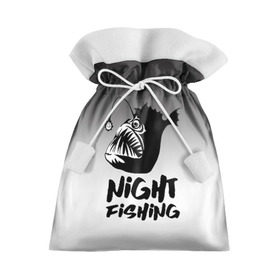 Подарочный 3D мешок с принтом Рыба удильщик в Тюмени, 100% полиэстер | Размер: 29*39 см | angler | fin | fishing | jaw | lantern | night | rod | tail | teeth | глубина | зубы | ночь | плавник | рыбалка | удильщик | удочка | фонарик | хвост