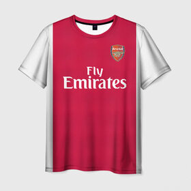 Мужская футболка 3D с принтом Arsenal home 19-20 в Тюмени, 100% полиэфир | прямой крой, круглый вырез горловины, длина до линии бедер | Тематика изображения на принте: arsenal | aubameyang | champions league | england | англия | арсенал | лига чемпионов | лондон | обамеянг | премьер лига