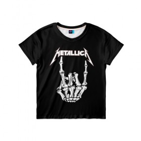 Детская футболка 3D с принтом Metallica в Тюмени, 100% гипоаллергенный полиэфир | прямой крой, круглый вырез горловины, длина до линии бедер, чуть спущенное плечо, ткань немного тянется | metalica | metallica | группа | джеймс хэтфилд | кирк хэмметт | ларс ульрих | метал | металика | металлика | миталика | музыка | роберт трухильо | рок | трэш | трэшметал | хард | хеви