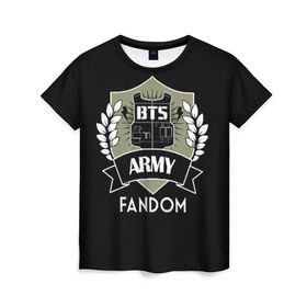 Женская футболка 3D с принтом BTS Army Fandom в Тюмени, 100% полиэфир ( синтетическое хлопкоподобное полотно) | прямой крой, круглый вырез горловины, длина до линии бедер | army | bangtan boys | beyond the scene | boys | bts | chin | edm | emblem | fandom | fans | hieroglyphs | hip hop | jimin | k pop | logo | rainbow | rb | rm | south korean | армия | бойбенд | ви | джей хоуп | иероглифы | логотип | мальчики | радуга 