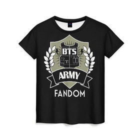 Женская футболка 3D с принтом BTS Army Fandom в Тюмени, 100% полиэфир ( синтетическое хлопкоподобное полотно) | прямой крой, круглый вырез горловины, длина до линии бедер | Тематика изображения на принте: army | bangtan boys | beyond the scene | boys | bts | chin | edm | emblem | fandom | fans | hieroglyphs | hip hop | jimin | k pop | logo | rainbow | rb | rm | south korean | армия | бойбенд | ви | джей хоуп | иероглифы | логотип | мальчики | радуга 