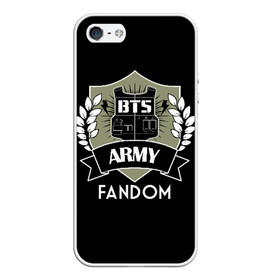 Чехол для iPhone 5/5S матовый с принтом BTS Army Fandom в Тюмени, Силикон | Область печати: задняя сторона чехла, без боковых панелей | army | bangtan boys | beyond the scene | boys | bts | chin | edm | emblem | fandom | fans | hieroglyphs | hip hop | jimin | k pop | logo | rainbow | rb | rm | south korean | армия | бойбенд | ви | джей хоуп | иероглифы | логотип | мальчики | радуга 