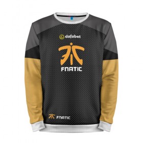 Мужской свитшот 3D с принтом cs:go (Fnatic) в Тюмени, 100% полиэстер с мягким внутренним слоем | круглый вырез горловины, мягкая резинка на манжетах и поясе, свободная посадка по фигуре | Тематика изображения на принте: cs:go