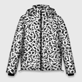 Мужская зимняя куртка 3D с принтом буквы ЙУХОП в Тюмени, верх — 100% полиэстер; подкладка — 100% полиэстер; утеплитель — 100% полиэстер | длина ниже бедра, свободный силуэт Оверсайз. Есть воротник-стойка, отстегивающийся капюшон и ветрозащитная планка. 

Боковые карманы с листочкой на кнопках и внутренний карман на молнии. | алфавит | белый | буквы | паттрен | слово | узор