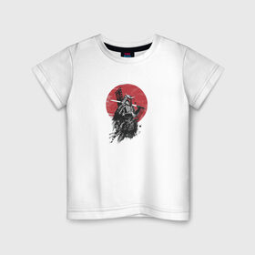 Детская футболка хлопок с принтом Самурай в Тюмени, 100% хлопок | круглый вырез горловины, полуприлегающий силуэт, длина до линии бедер | катана | самурай | япония