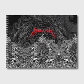 Альбом для рисования с принтом Metallica в Тюмени, 100% бумага
 | матовая бумага, плотность 200 мг. | american | bird | eagle | james hetfield | kirk hammett | lars ulrich | metal band | metallica | red eye | robert trujillo | scream | skull | американская | джеймс хетфилд | кирк хэмметт | красный глаз | крик | ларс ульрих | метал группа | метал