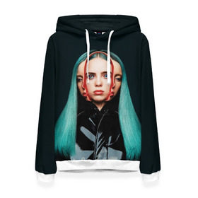 Женская толстовка 3D с принтом BILLIE EILISH в Тюмени, 100% полиэстер  | двухслойный капюшон со шнурком для регулировки, мягкие манжеты на рукавах и по низу толстовки, спереди карман-кенгуру с мягким внутренним слоем. | ayelish | bad guy | bellyache | bilie eilish | bilie elish | billie | billie eilish | eilish | electronic | elish | music | били айлиш | билли айлиш | эйлиш | элиш