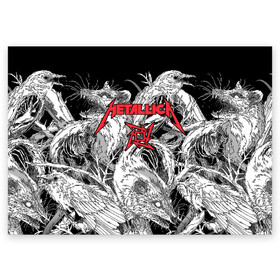 Поздравительная открытка с принтом Metallica в Тюмени, 100% бумага | плотность бумаги 280 г/м2, матовая, на обратной стороне линовка и место для марки
 | Тематика изображения на принте: american | angry | emblem | james hetfield | kirk hammett | la | live | logo | metal band | metallica | rats | ravens | zombies | американская | вороны | джеймс хетфилд | живые | злые | зомби | кирк хэмметт | крысы | ларс ульрих | логотип | мета