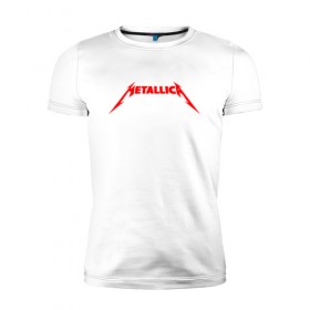 Мужская футболка премиум с принтом METALLICA (НА СПИНЕ) в Тюмени, 92% хлопок, 8% лайкра | приталенный силуэт, круглый вырез ворота, длина до линии бедра, короткий рукав | metallica | металлика