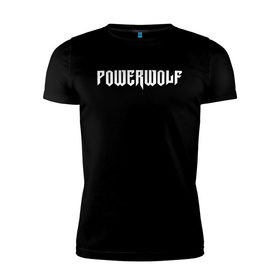 Мужская футболка премиум с принтом POWERWOLF в Тюмени, 92% хлопок, 8% лайкра | приталенный силуэт, круглый вырез ворота, длина до линии бедра, короткий рукав | Тематика изображения на принте: powerwolf | wolf