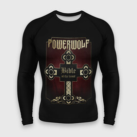 Мужской рашгард 3D с принтом Powerwolf Bible в Тюмени,  |  | Тематика изображения на принте: powerwolf | метал | повервольф | повервульф | рок