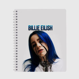 Тетрадь с принтом BILLIE EILISH в Тюмени, 100% бумага | 48 листов, плотность листов — 60 г/м2, плотность картонной обложки — 250 г/м2. Листы скреплены сбоку удобной пружинной спиралью. Уголки страниц и обложки скругленные. Цвет линий — светло-серый
 | ayelish | bad guy | bellyache | bilie eilish | bilie elish | billie | billie eilish | eilish | electronic | elish | music | били айлиш | билли айлиш | эйлиш | элиш