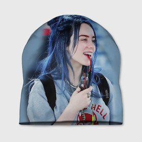 Шапка 3D с принтом BILLIE EILISH в Тюмени, 100% полиэстер | универсальный размер, печать по всей поверхности изделия | ayelish | bad guy | bellyache | bilie eilish | bilie elish | billie | billie eilish | eilish | electronic | elish | music | били айлиш | билли айлиш | эйлиш | элиш