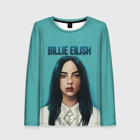 Женский лонгслив 3D с принтом BILLIE EILISH в Тюмени, 100% полиэстер | длинные рукава, круглый вырез горловины, полуприлегающий силуэт | ayelish | bad guy | bellyache | bilie eilish | bilie elish | billie | billie eilish | eilish | electronic | elish | music | били айлиш | билли айлиш | эйлиш | элиш