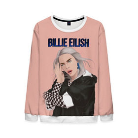 Мужской свитшот 3D с принтом BILLIE EILISH в Тюмени, 100% полиэстер с мягким внутренним слоем | круглый вырез горловины, мягкая резинка на манжетах и поясе, свободная посадка по фигуре | ayelish | bad guy | bellyache | bilie eilish | bilie elish | billie | billie eilish | eilish | electronic | elish | music | били айлиш | билли айлиш | эйлиш | элиш