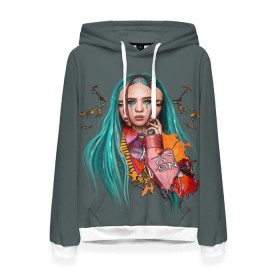 Женская толстовка 3D с принтом BILLIE EILISH в Тюмени, 100% полиэстер  | двухслойный капюшон со шнурком для регулировки, мягкие манжеты на рукавах и по низу толстовки, спереди карман-кенгуру с мягким внутренним слоем. | ayelish | bad guy | bellyache | bilie eilish | bilie elish | billie | billie eilish | eilish | electronic | elish | music | били айлиш | билли айлиш | эйлиш | элиш