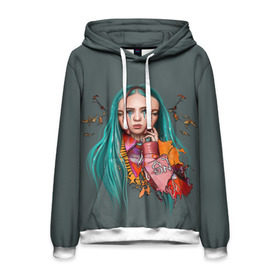 Мужская толстовка 3D с принтом BILLIE EILISH в Тюмени, 100% полиэстер | двухслойный капюшон со шнурком для регулировки, мягкие манжеты на рукавах и по низу толстовки, спереди карман-кенгуру с мягким внутренним слоем. | ayelish | bad guy | bellyache | bilie eilish | bilie elish | billie | billie eilish | eilish | electronic | elish | music | били айлиш | билли айлиш | эйлиш | элиш