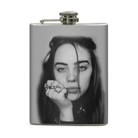 Фляга с принтом BILLIE EILISH в Тюмени, металлический корпус | емкость 0,22 л, размер 125 х 94 мм. Виниловая наклейка запечатывается полностью | ayelish | bad guy | bellyache | bilie eilish | bilie elish | billie | billie eilish | eilish | electronic | elish | music | били айлиш | билли айлиш | эйлиш | элиш