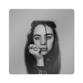 Магнит виниловый Квадрат с принтом BILLIE EILISH в Тюмени, полимерный материал с магнитным слоем | размер 9*9 см, закругленные углы | ayelish | bad guy | bellyache | bilie eilish | bilie elish | billie | billie eilish | eilish | electronic | elish | music | били айлиш | билли айлиш | эйлиш | элиш