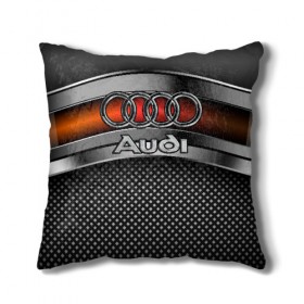 Подушка 3D с принтом Audi Metal в Тюмени, наволочка – 100% полиэстер, наполнитель – холлофайбер (легкий наполнитель, не вызывает аллергию). | состоит из подушки и наволочки. Наволочка на молнии, легко снимается для стирки | audi | metal | авто | ауди | железо | кольчуга | лого авто | метал | металлическая | сетка | сталь | цепи