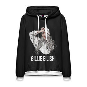 Мужская толстовка 3D с принтом BILLIE EILISH в Тюмени, 100% полиэстер | двухслойный капюшон со шнурком для регулировки, мягкие манжеты на рукавах и по низу толстовки, спереди карман-кенгуру с мягким внутренним слоем. | ayelish | bad guy | bellyache | bilie eilish | bilie elish | billie | billie eilish | eilish | electronic | elish | music | били айлиш | билли айлиш | эйлиш | элиш