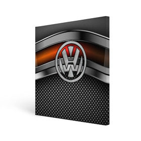 Холст квадратный с принтом Volkswagen Metal в Тюмени, 100% ПВХ |  | volkswagen | авто | волксваген | вольсваген | железо | кольчуга | лого авто | метал | металлическая | сетка | сталь | цепи