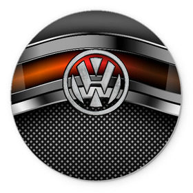 Коврик для мышки круглый с принтом Volkswagen Metal в Тюмени, резина и полиэстер | круглая форма, изображение наносится на всю лицевую часть | Тематика изображения на принте: volkswagen | авто | волксваген | вольсваген | железо | кольчуга | лого авто | метал | металлическая | сетка | сталь | цепи