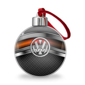 Ёлочный шар с принтом Volkswagen Metal в Тюмени, Пластик | Диаметр: 77 мм | volkswagen | авто | волксваген | вольсваген | железо | кольчуга | лого авто | метал | металлическая | сетка | сталь | цепи