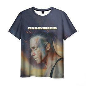 Мужская футболка 3D с принтом Rammstein в Тюмени, 100% полиэфир | прямой крой, круглый вырез горловины, длина до линии бедер | Тематика изображения на принте: amerika | art | germany | logo | rammstein | rock | till lindemann | арт | германия | группа | логотип | музыка | немецкая группа | немцы | песня | раммштайн | рамштайн | рок