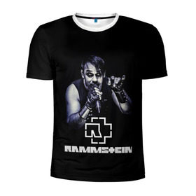 Мужская футболка 3D спортивная с принтом Rammstein в Тюмени, 100% полиэстер с улучшенными характеристиками | приталенный силуэт, круглая горловина, широкие плечи, сужается к линии бедра | amerika | art | germany | logo | rammstein | rock | till lindemann | арт | германия | группа | логотип | музыка | немецкая группа | немцы | песня | раммштайн | рамштайн | рок