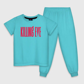 Детская пижама хлопок с принтом Killing Eve logo в Тюмени, 100% хлопок |  брюки и футболка прямого кроя, без карманов, на брюках мягкая резинка на поясе и по низу штанин
 | eve | killing eve | oksana astankova | villanelle | вилланель | ева | оксана