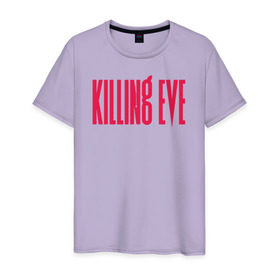 Мужская футболка хлопок с принтом Killing Eve logo в Тюмени, 100% хлопок | прямой крой, круглый вырез горловины, длина до линии бедер, слегка спущенное плечо. | eve | killing eve | oksana astankova | villanelle | вилланель | ева | оксана