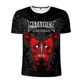 Мужская футболка 3D спортивная с принтом Metallica в Тюмени, 100% полиэстер с улучшенными характеристиками | приталенный силуэт, круглая горловина, широкие плечи, сужается к линии бедра | american | butterfly | devil | fangs | james hetfield | kirk hammett | metal band | metallica | music | mystic | red | rock | skull | vampire | американская | бабочка | вампир | джеймс хетфилд | дьявол | кирк хэмметт | клыки | красная | ларс ульрих | мета