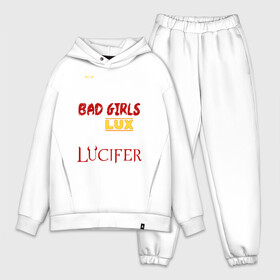 Мужской костюм хлопок OVERSIZE с принтом Lucifan в Тюмени,  |  | bad | good | heaven | lucifer | люцифер | надпись | фраза