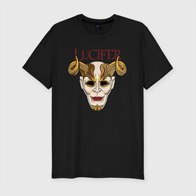 Мужская футболка премиум с принтом Masquerade в Тюмени, 92% хлопок, 8% лайкра | приталенный силуэт, круглый вырез ворота, длина до линии бедра, короткий рукав | lucifer | дьявол | маскарад | монстр | рогатый | хэллоуин