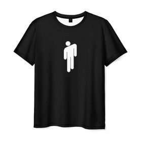 Мужская футболка 3D с принтом BILLIE EILISH (НА СПИНЕ) в Тюмени, 100% полиэфир | прямой крой, круглый вырез горловины, длина до линии бедер | Тематика изображения на принте: be | billie | billie eilish | blohsh | ghoul | билли | билли айлиш