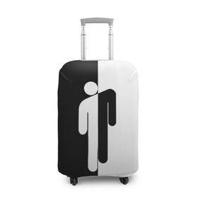 Чехол для чемодана 3D с принтом BILLIE EILISH в Тюмени, 86% полиэфир, 14% спандекс | двустороннее нанесение принта, прорези для ручек и колес | be | billie | billie eilish | билли | билли айлиш