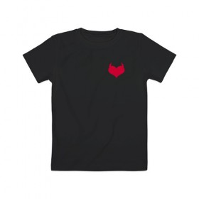 Детская футболка хлопок с принтом Lucifer wings в Тюмени, 100% хлопок | круглый вырез горловины, полуприлегающий силуэт, длина до линии бедер | дьявольское сердечко | коварный | крылья | лайк | рога | сердце | чёртик
