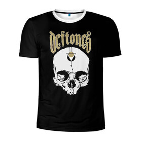 Мужская футболка 3D спортивная с принтом DEFTONES в Тюмени, 100% полиэстер с улучшенными характеристиками | приталенный силуэт, круглая горловина, широкие плечи, сужается к линии бедра | Тематика изображения на принте: deftones | metal | rock | метал | рок