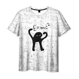 Мужская футболка 3D с принтом ЪУЪ СЪУКА E=mc2 в Тюмени, 100% полиэфир | прямой крой, круглый вырез горловины, длина до линии бедер | cat | emc 2 | emc2 | mem | memes | truxkot19 | знаменитые формулы | интернет приколы | кот | мем | мем кот | физика | формулы | ъуъ | ъуъ съука | эйнштейн