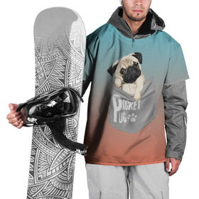 Накидка на куртку 3D с принтом Карманный мопс в Тюмени, 100% полиэстер |  | pug | карман | карманный мопс | малыш | милый | мопс | пес | песик | собака | собачка