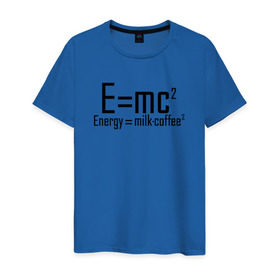 Мужская футболка хлопок с принтом E=mc2 в Тюмени, 100% хлопок | прямой крой, круглый вырез горловины, длина до линии бедер, слегка спущенное плечо. | emc 2 | emc2 | знаменитые формулы | физика | формулы | эйнштейн