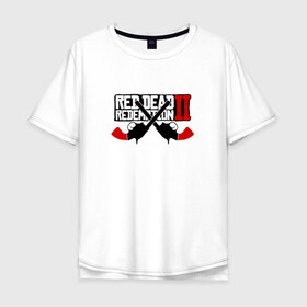 Мужская футболка хлопок Oversize с принтом Red Dead Redemption 2 в Тюмени, 100% хлопок | свободный крой, круглый ворот, “спинка” длиннее передней части | red dead redemption | red dead redemption 2 | игра | оружие | револьверы