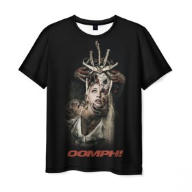 Мужская футболка 3D с принтом OOMPH в Тюмени, 100% полиэфир | прямой крой, круглый вырез горловины, длина до линии бедер | metal | oomph | rock | метал | рок