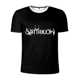 Мужская футболка 3D спортивная с принтом Satyricon в Тюмени, 100% полиэстер с улучшенными характеристиками | приталенный силуэт, круглая горловина, широкие плечи, сужается к линии бедра | Тематика изображения на принте: black metal | metal | rock | satyricon | метал | рок