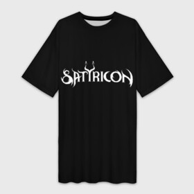 Платье-футболка 3D с принтом Satyricon в Тюмени,  |  | black metal | metal | rock | satyricon | метал | рок