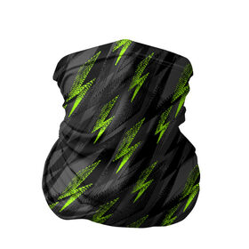 Бандана-труба 3D с принтом Зеленые молнии в Тюмени, 100% полиэстер, ткань с особыми свойствами — Activecool | плотность 150‒180 г/м2; хорошо тянется, но сохраняет форму | 