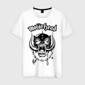 Мужская футболка хлопок с принтом MOTORHEAD в Тюмени, 100% хлопок | прямой крой, круглый вырез горловины, длина до линии бедер, слегка спущенное плечо. | england | motorhead | моторхед